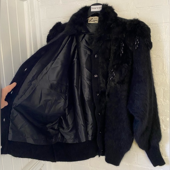 Beautiful vintage fur front sweater coat - Picture 5 of 6